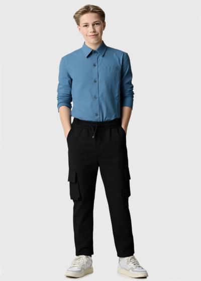 Lionel zils krekls ar garām piedurknēm - back