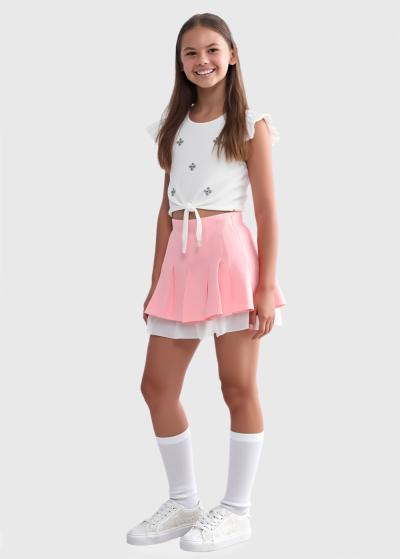 Sagara rozā svārki ar ieloci - back