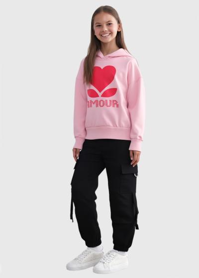 Soleil rozā hūdijs ar kapuci  - back