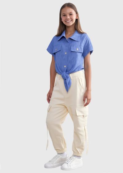 Citlali zila blūze ar pogām - back