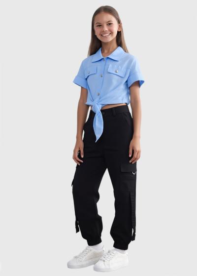 Citlali gaiši zila blūze ar pogām - back