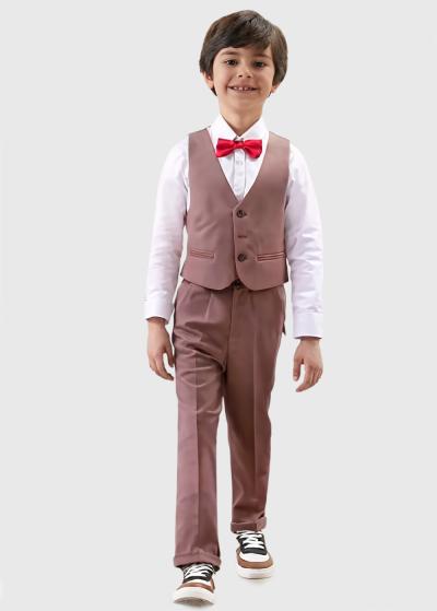 Wiatt brūns uzvalks ar kabatām - back