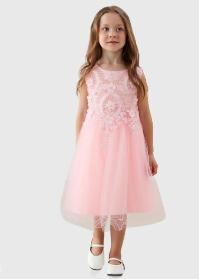 Zama gaiši rozā kleita ar dekoratīvu topu  - back