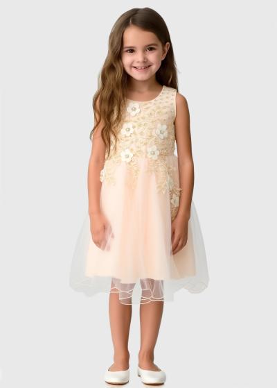 Keito bēša kleita ar dekoratīvu topu  - back