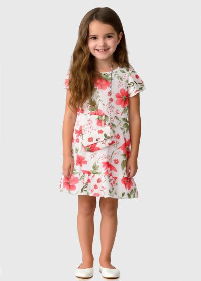 Luciana kleita ar ziedu rakstu  - back