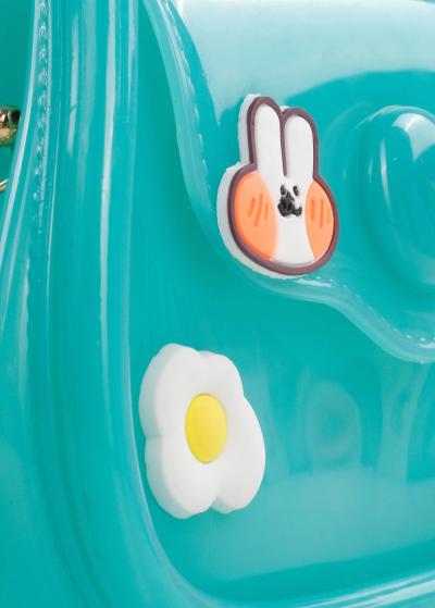 Zalira tirkīza soma ar atveramu augšdaļu  - back