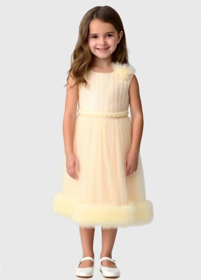 Zelmira bēša kleita ar rāvējslēdzēju - back