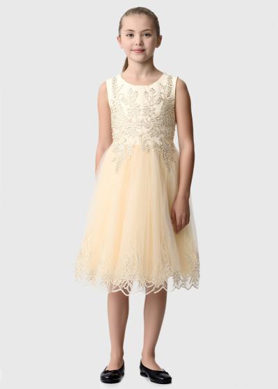 Kitо dzeltena kleita ar dekoratīvu topu  - back