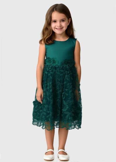 Kamile tumši zaļa kleita ar rāvējslēdzēju - back