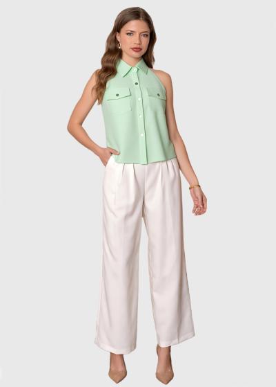 Yana gaiši zaļa veste ar atvērtiem pleciem - back