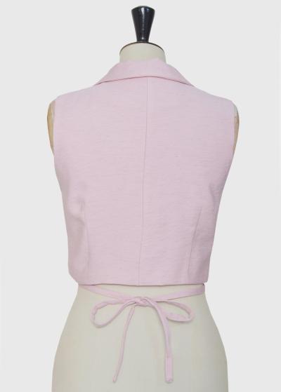 Yasemin rozā veste ar aukliņām - back