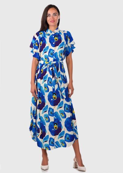 Yoshiko zila gara kleita ar rakstu - back