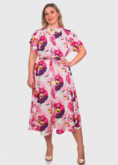 Yoshiko rozā gara kleita ar rakstu - back