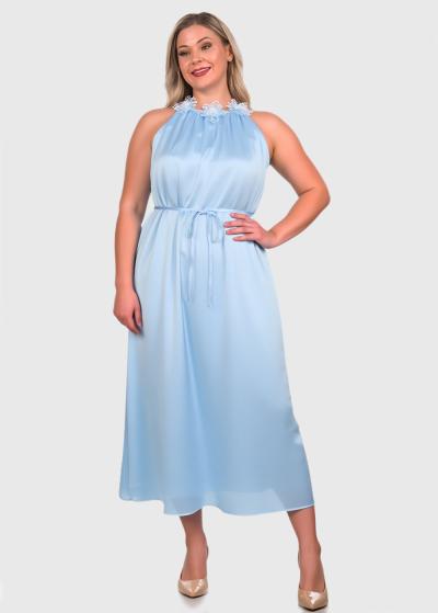 Yulia gaiši zila gara kleita  - back