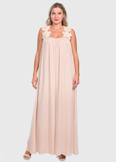 Yaralla bēša gara kleita ar atvērtu muguru  - back