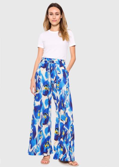 Yasmina zilas platas bikses ar rakstu - back