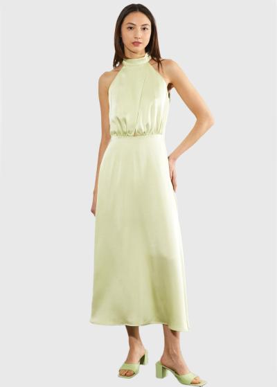 Varya gaiši zaļa vakarkleita - back