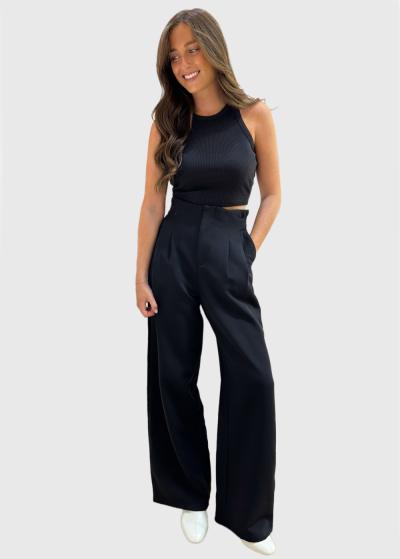 Vusala melnas sieviešu bikses - back