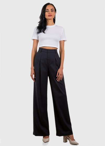 Aigerim melnas sieviešu platas bikses - back