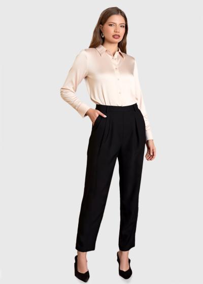 Vienna bēša blūze ar garām piedurknēm - back