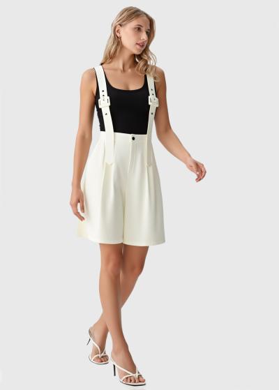 Vera balti sieviešu šorti ar augstu jostasvietu - back