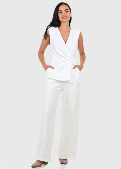 Vala balta blūze ar V-veida izgriezumu  - back