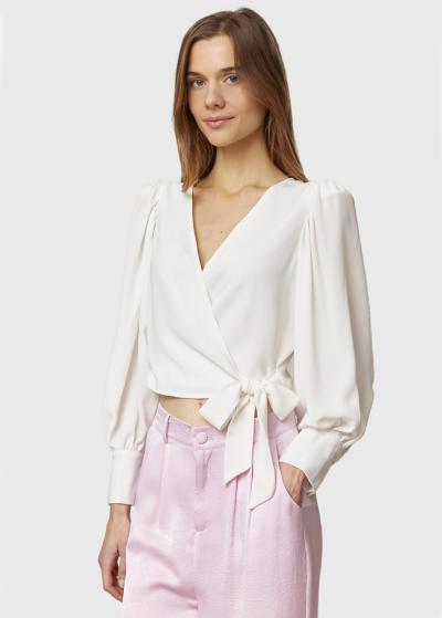 Tatjana balta blūze ar garām piedurknēm - back