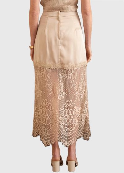 Timea bēši gari mežģīņu svārki  - back