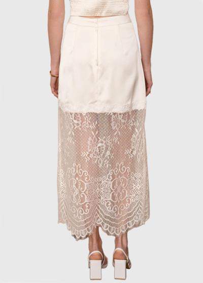 Timea balti gari mežģīņu svārki  - back