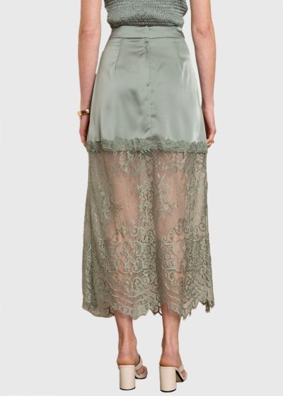 Timea zaļi gari mežģīņu svārki  - back