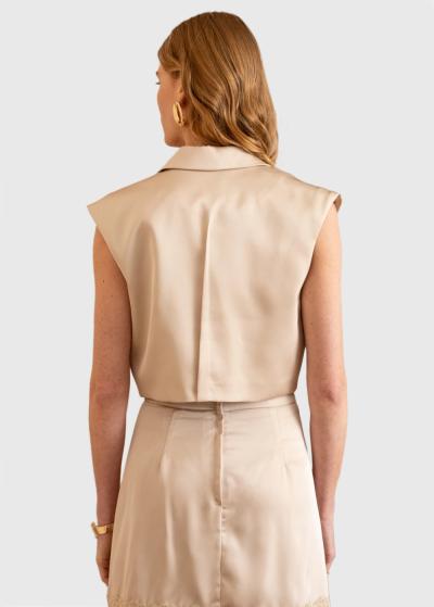 Timea bēša veste ar pogu - back