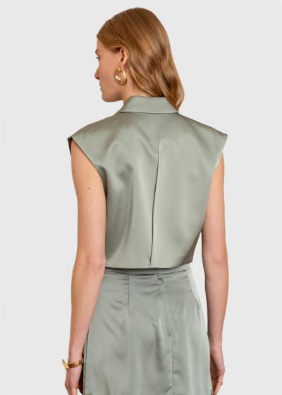 Timea zaļa veste ar pogu - back