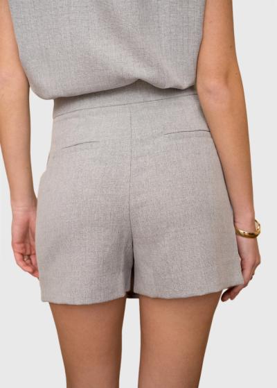 Evina pelēki svārki-šorti ar rāvējslēdzēju sānā - back