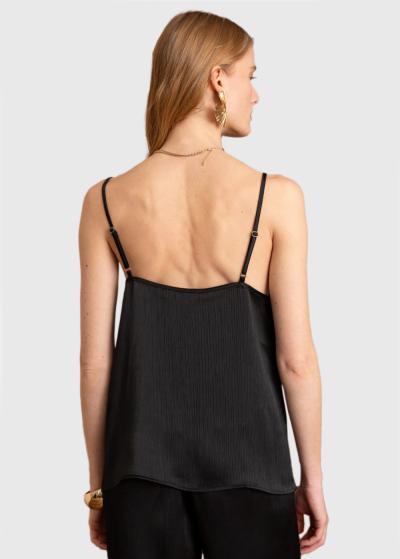 Esmina melns tops ar plānām lencītēm - back