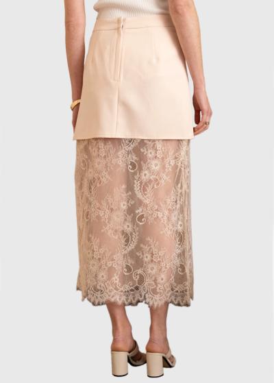 Tamila bēši gari svārki ar mežģīnēm - back