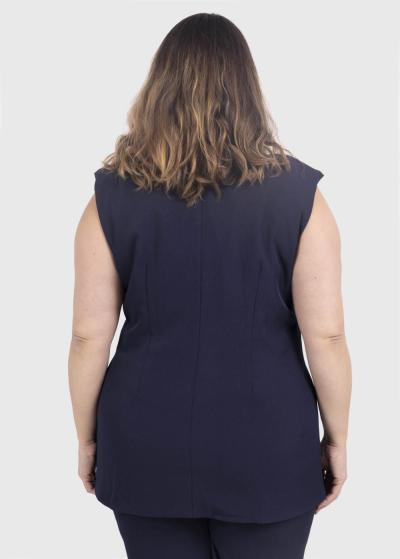 Tefia Lielo izmēru tumši zila pagarināta veste - back
