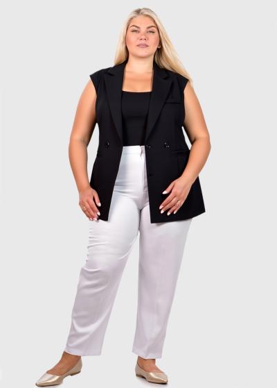 Tefia Lielo izmēru melna pagarināta veste - back