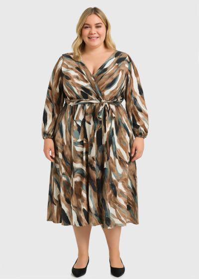 Tamasha Lielo izmēru gara kleita ar printu  - back