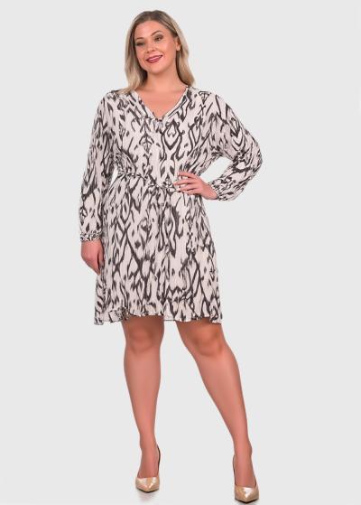 Thuy Lielo izmēru balta īsa kleita ar printu  - back