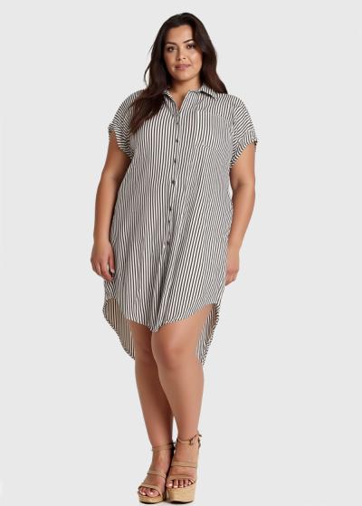 Olimpia Lielo izmēru strīpaina blūze - back