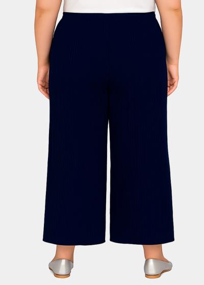 Tehila Lielo izmēru tumši zilas plisētas bikses - back