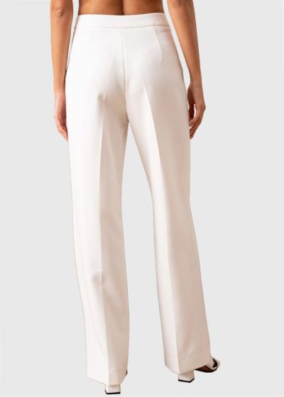 Adel baltas sieviešu bikses ar augstu jostasvietu - back