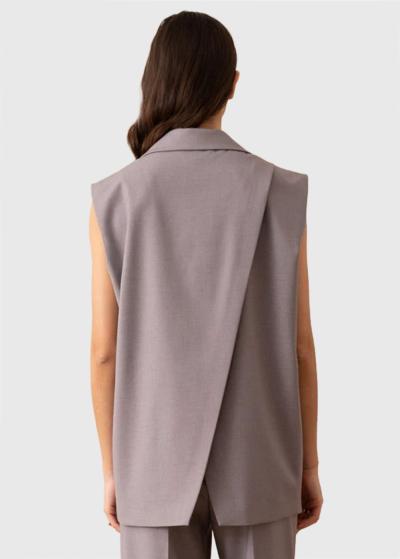 Audrey pelēka brīva piegriezuma veste - back