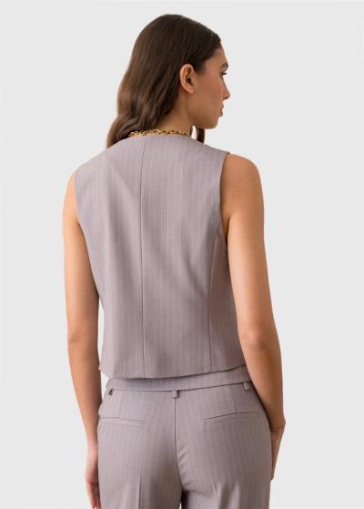 Taeyeon pelēka svītraina veste - back