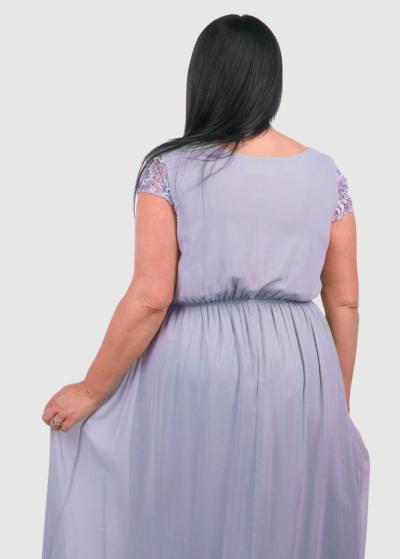 Ipek Lielo izmēru gara vakarkleita ar dekoratīvu topu  - back