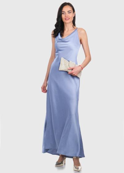 Elvina zila gara vakarkleita ar plānām lencītēm - back