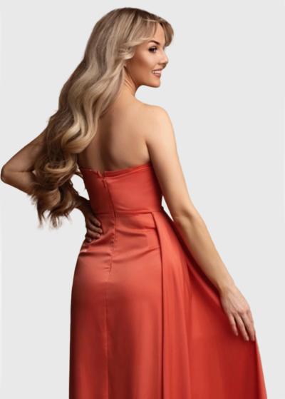 Tersera rozā vakarkleita ar atvērtiem pleciem - back