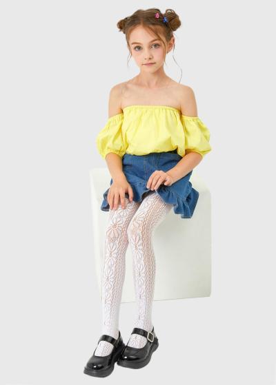 Aitana baltas zeķubikses ar ziedu rakstu  - back