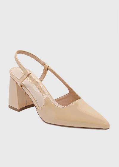 Ruana bēšas kurpes ar biezu papēdi - back