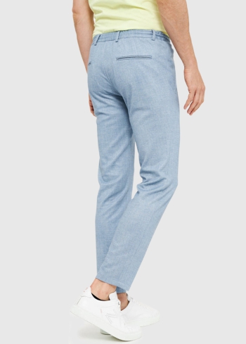 Fiorenzo Slim Fit gaiši zilas vīriešu bikses - back